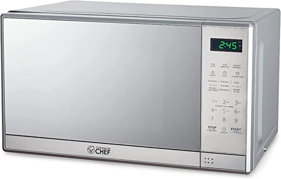 COMMERCIAL CHEF Countertop Microwave Oven 0.7 Cu Ft With Digital Display, Stainless