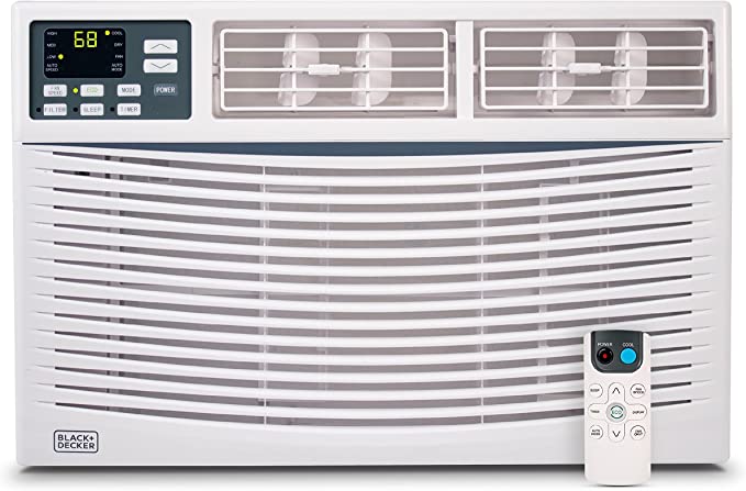 8000 BTU Window Air Conditioner Unit AC BLACK+DECKER with Remote Control Cools Up to 350 Square Feet Energy Efficient Energy Star Certified