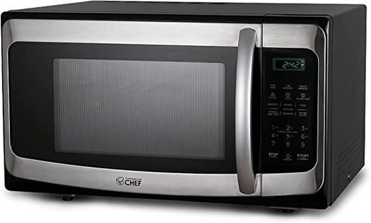 COMMERCIAL CHEF Countertop Microwave Oven 1.1 Cu Ft With Digital Display, Stainless
