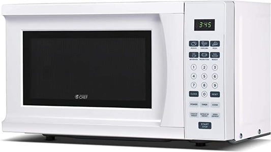COMMERCIAL CHEF Countertop Microwave Oven 0.7 Cu Ft With Removable Turntable, White