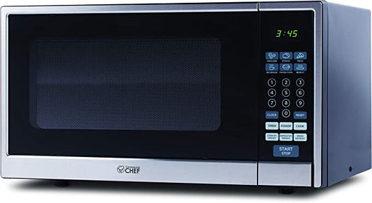 COMMERCIAL CHEF Countertop Microwave Oven 1.1 Cu Ft With Removable Turntable, Stainless