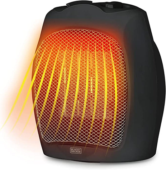 BLACK+DECKER 1500W Portable Space Heater with 3 Settings and Adjustable Thermostat Control