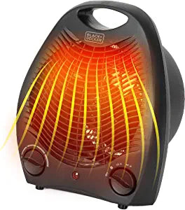 BLACK+DECKER BHD101B 1,500-Watt Personal Desktop Heater, 8.4 Inches x 5.2 Inches x 10 Inches, Black