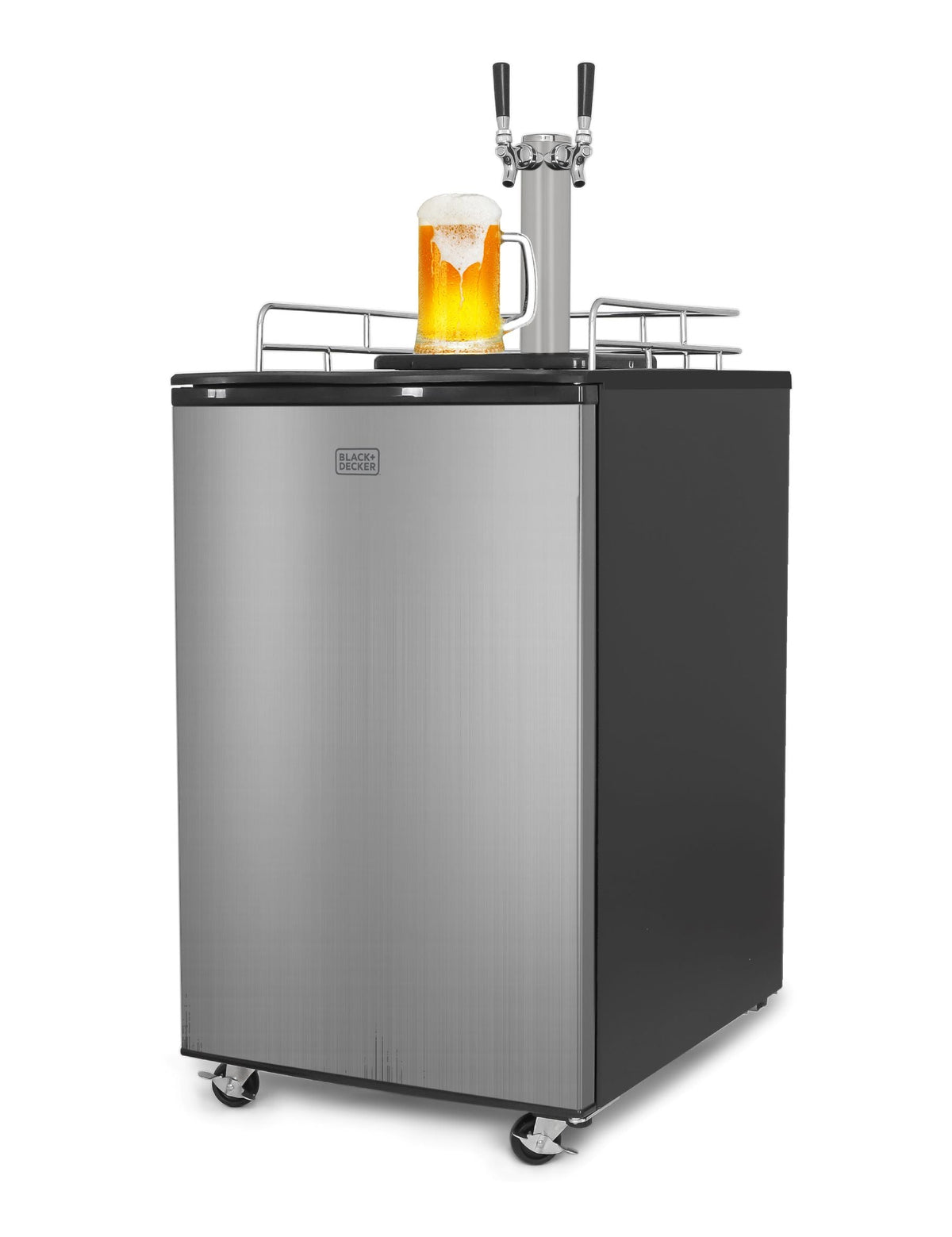 BLACK + DECKER 170L/6.0CU.FT Black+Decker Beer Dispenser 2 taps - Silver