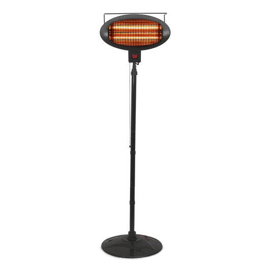 BLACK+DECKER Patio Floor Electric Heater, Patio Heater Stand for Outdoors with 3 Heat Settings