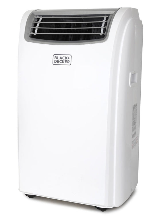 BLACK+DECKER 8,000 BTU (SACC/CEC), 11,000 BTU Heating (ASHRAE 128) Portable Air Conditioner with Follow Me Remote, BPT08HWTB, White
