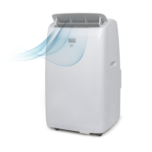 BLACK+DECKER 10,000 BTU (SACC/CEC) Portable Air Conditioner with Follow Me Remote, BPT10WTB, White