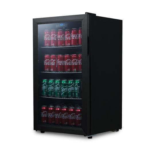 Commercial Cool Beverage Cooler, 3.6 Cu. Ft. Capacity, Drink Fridge with 3 Adjustable Shelves & Temperature Control, Mini Beverage Fridge Holds up to 109 Cans