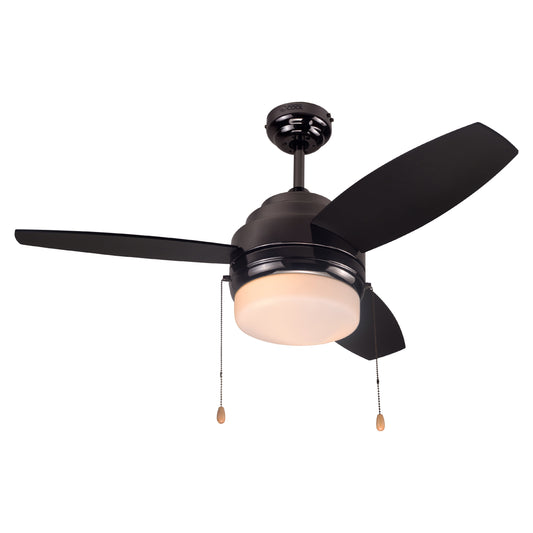 COMMERCIAL COOL Ceiling Fan 42" with Reversible Dual Finish Blades, Black and Graphite