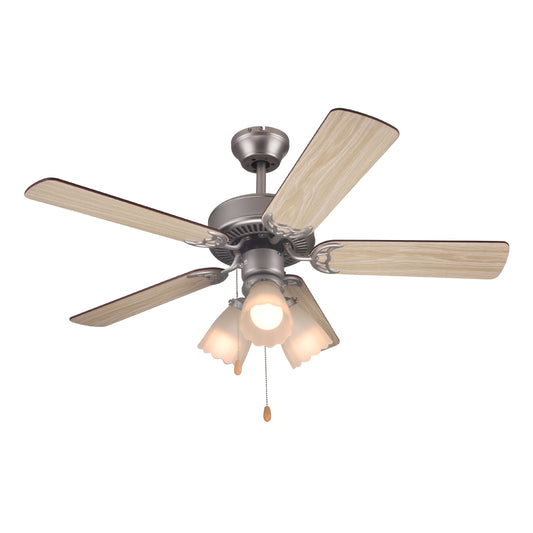 COMMERCIAL COOL Ceiling Fan 42" with Reversible Dual Finish Blades, Dark Walnut and Gray Teak