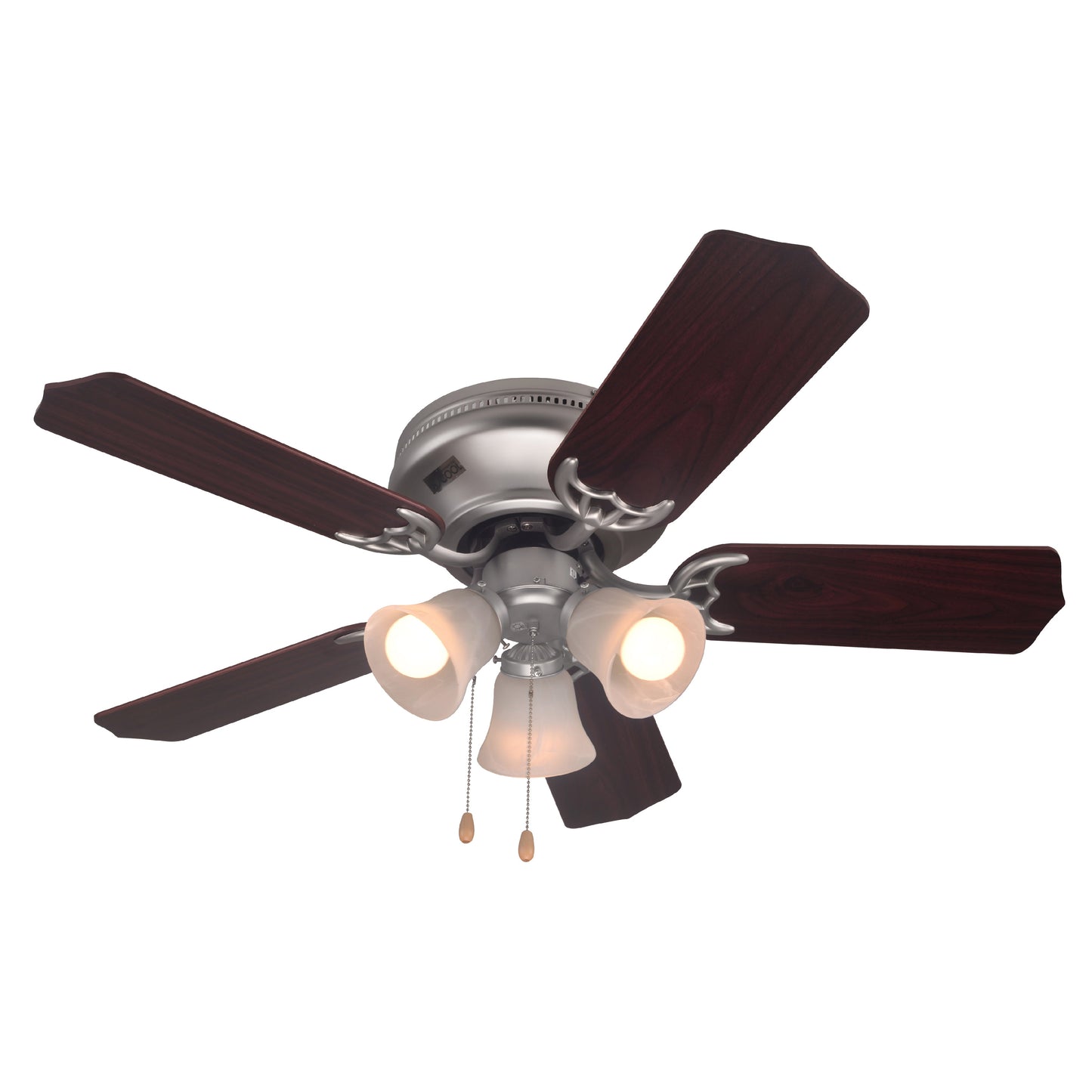 COMMERCIAL COOL Ceiling Fan 42" with Reversible Dual Finish Blades, Dark Walnut and Golden Oak