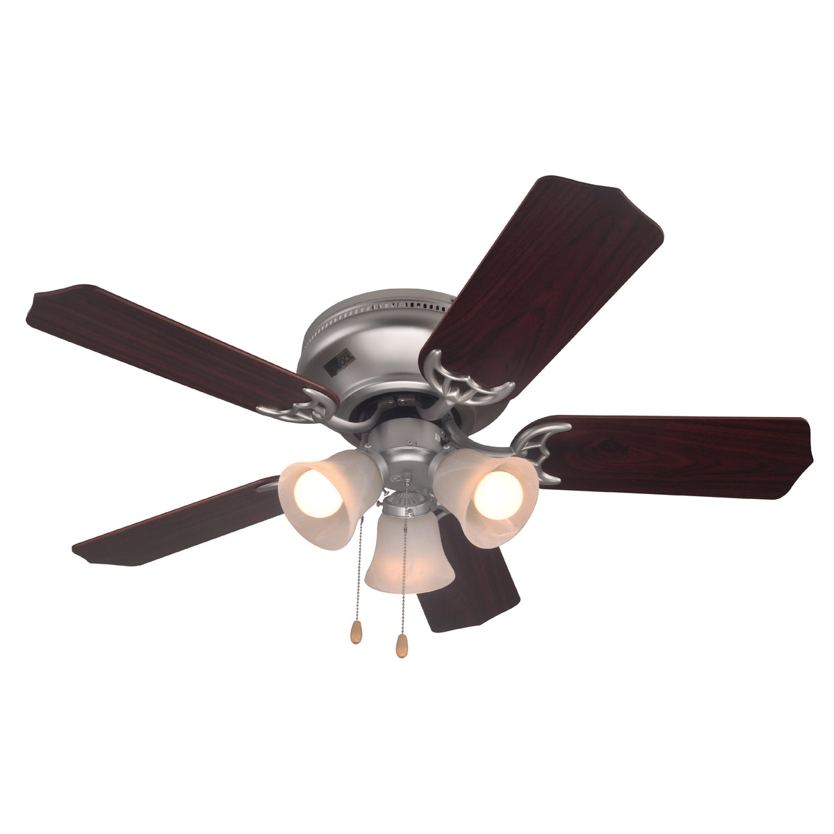 COMMERCIAL COOL Ceiling Fan 42" with Reversible Dual Finish Blades, Dark Walnut and Golden Oak