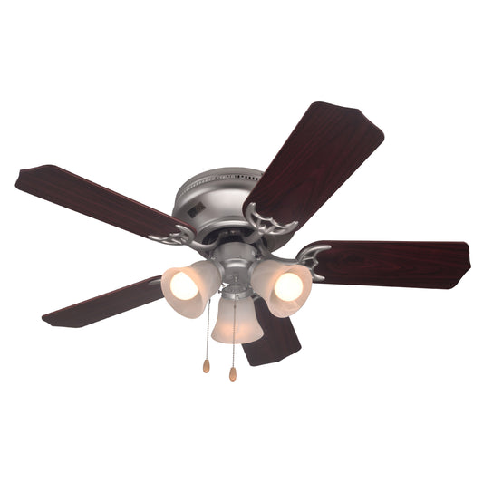 COMMERCIAL COOL Ceiling Fan 42" with Reversible Dual Finish Blades, Dark Walnut and Golden Oak