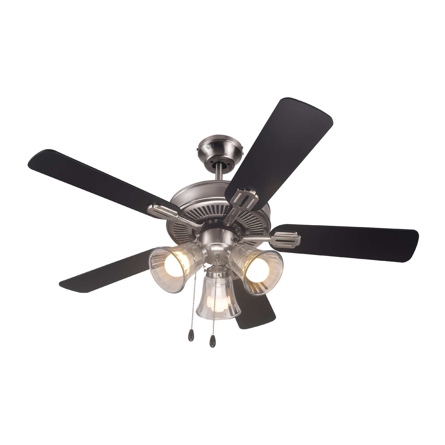 COMMERCIAL COOL Ceiling Fan 42" with Reversible Dual Finish Blades, Dark Walnut and Gray