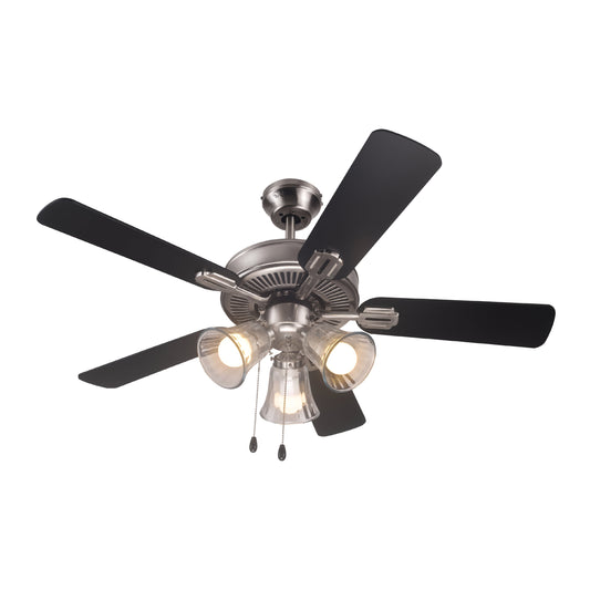 COMMERCIAL COOL Ceiling Fan 42" with Reversible Dual Finish Blades, Dark Walnut and Gray