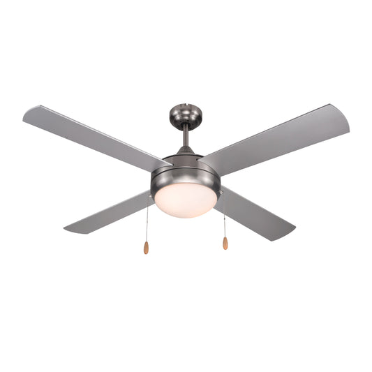 COMMERCIAL COOL Ceiling Fan 52" with 4 Plywood Blades for 350 Sq. Ft., Silver