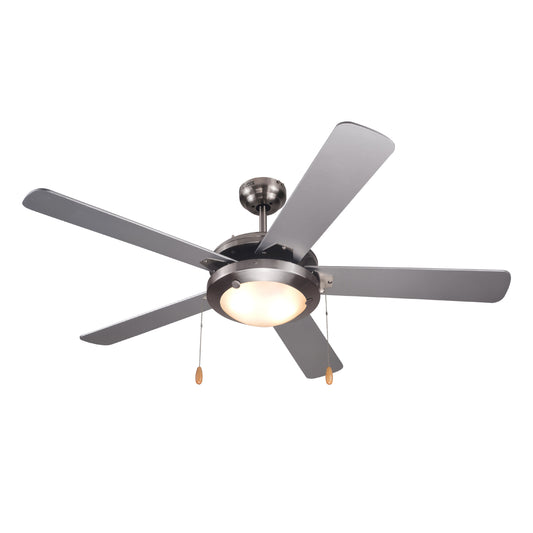 COMMERCIAL COOL Ceiling Fan 52" with 4 Plywood Blades for 350 Sq. Ft., Silver