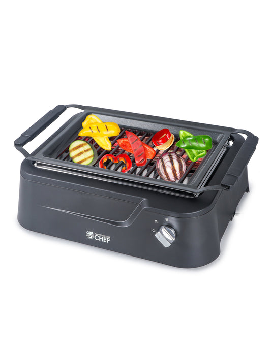 COMMERCIAL CHEF Indoor Infrared Grill 14.29" x 10.6" 1660W, Black